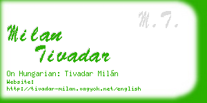 milan tivadar business card
